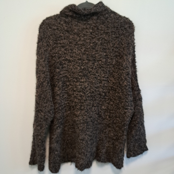 Free People She's All That Turtleneck Sweater Brown Alpaca Oversized Boho Size S - Picture 10 of 12